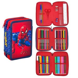 Spiderman 3-stöckig gefülltes Federmäppchen